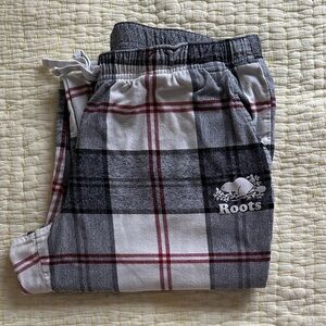 Roots Plaid Flannel Pajama Pants - Gray, White, Red